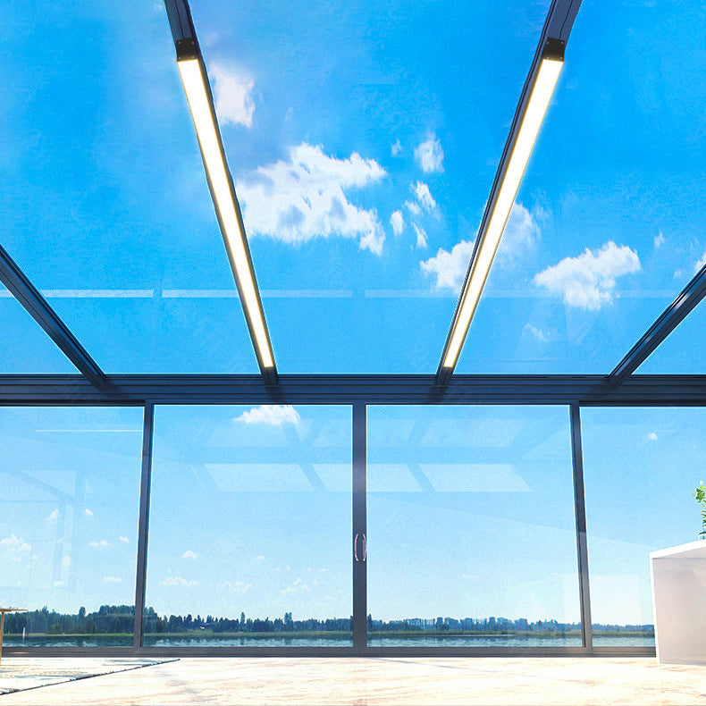 Moderner Minimalistischer Langer Rechteckiger Aluminium PC LED Einbau-Deckenleuchte Für Außenpatio | Karnz