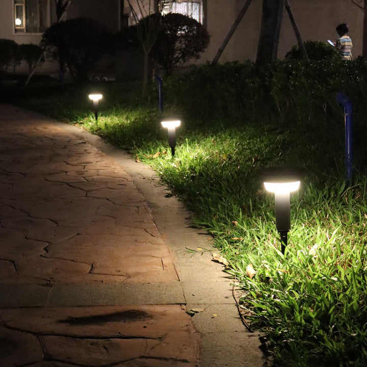 Moderne Einfachheit Wasserdichte Solar Ronde Aluminium Acryl Außenlichter Für Garten | Karnz