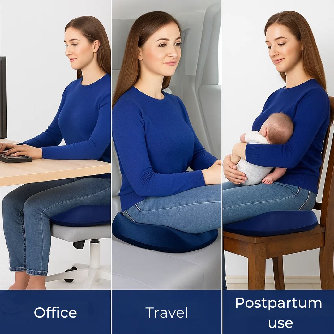 SitRelief | Donut-Sitzkissen – Steißbein- & Hämorrhoidenlinderung – Memory-Schaum – Waschbarer Bezug – Büro, Reisen, nach der Geburt Nutzung Karnz