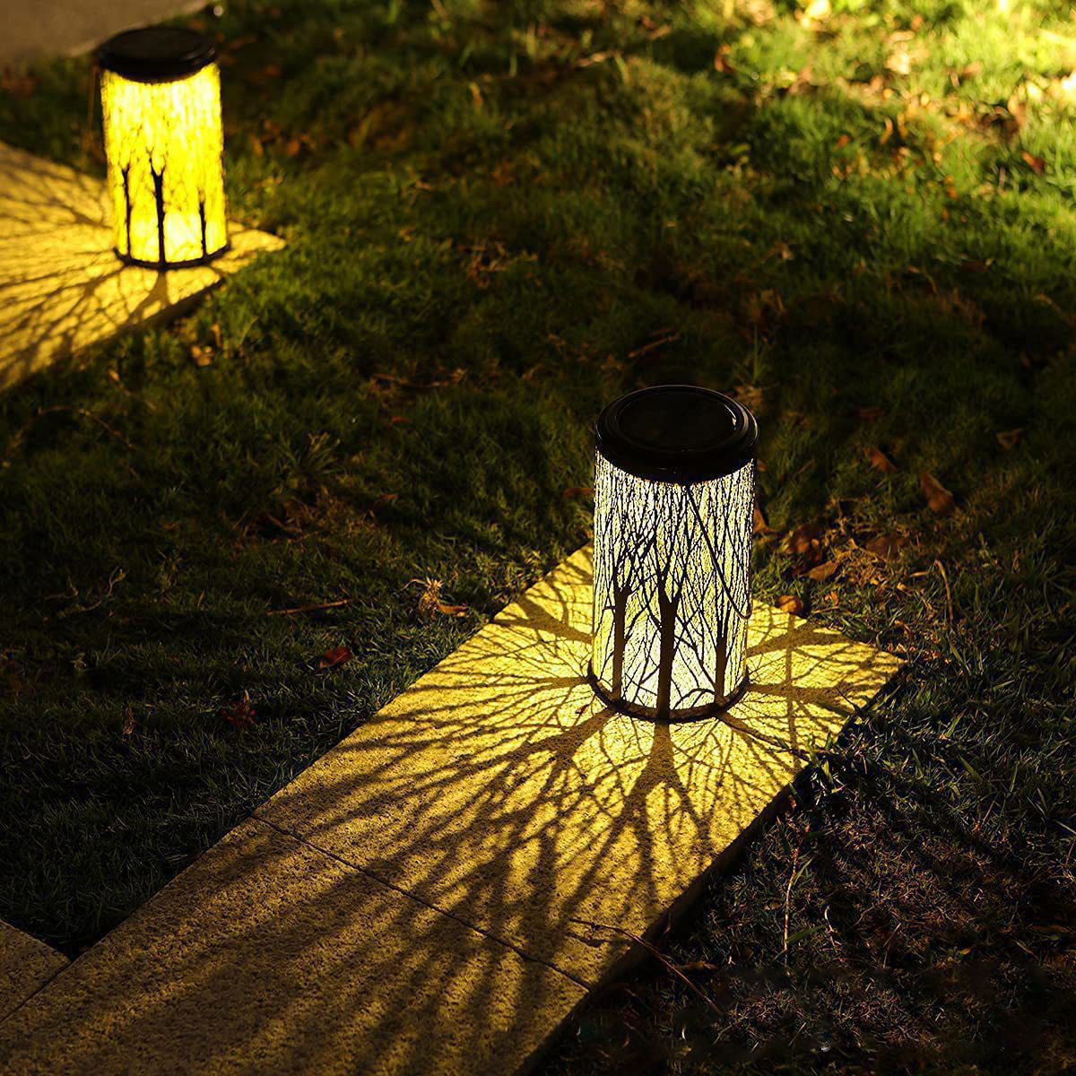 Moderne Art Deco Solar Zylinder Skelett Laterne Eisen LED Außen Landschaft Licht Für Garten | Karnz