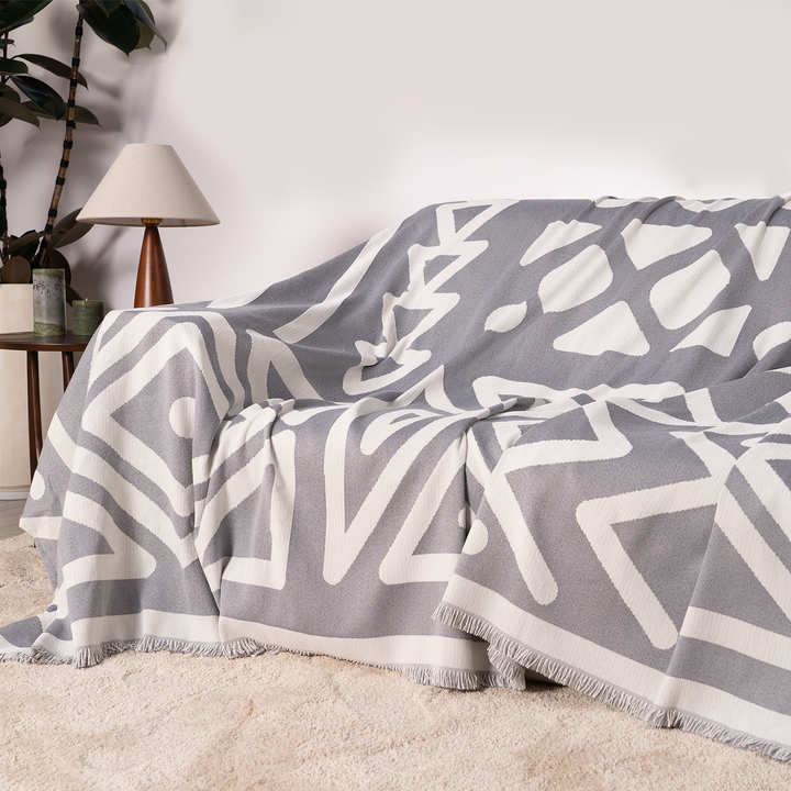 Geometrischer Boho-Stil Sofaüberzug - Modern, Stilvoll & Strapazierfähig Sofa Schutz | Karnz