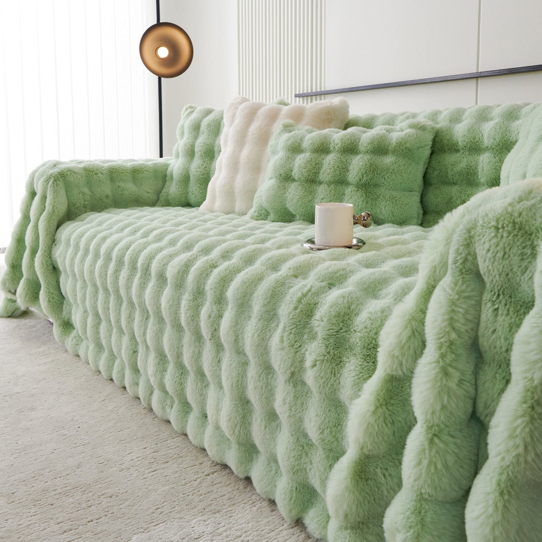 Luxe Ripple Faux Fur Sofa Cover - Modern, Stylisch & Langlebig Sofa Schutz | Karnz