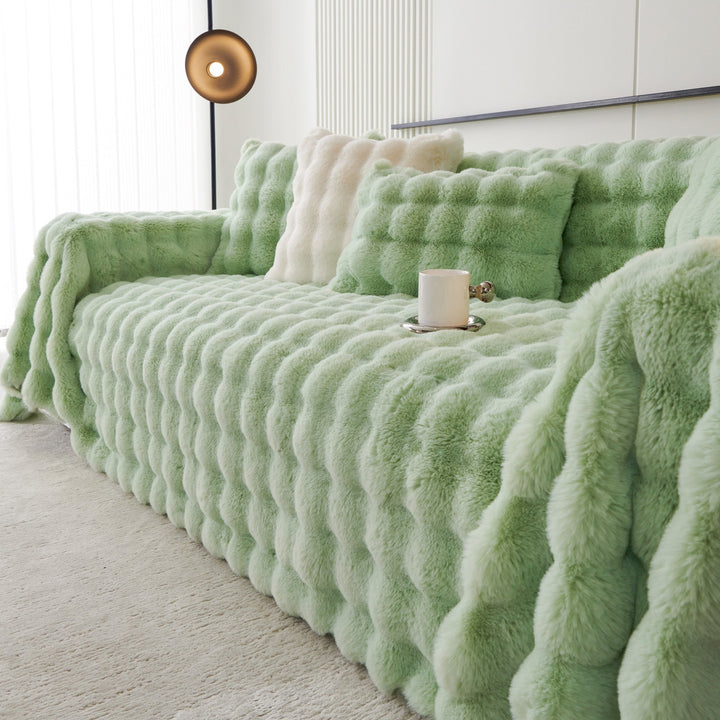 Luxe Ripple Faux Fur Sofa Cover - Modern, Stylisch & Langlebig Sofa Schutz | Karnz