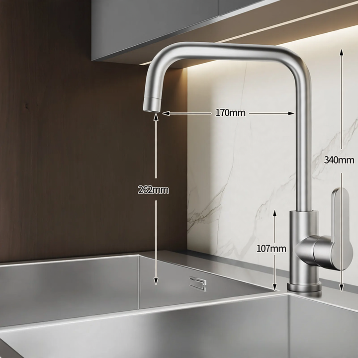 Edelstahl-Wasserhahn für Küche, Misch- oder Kaltwasser