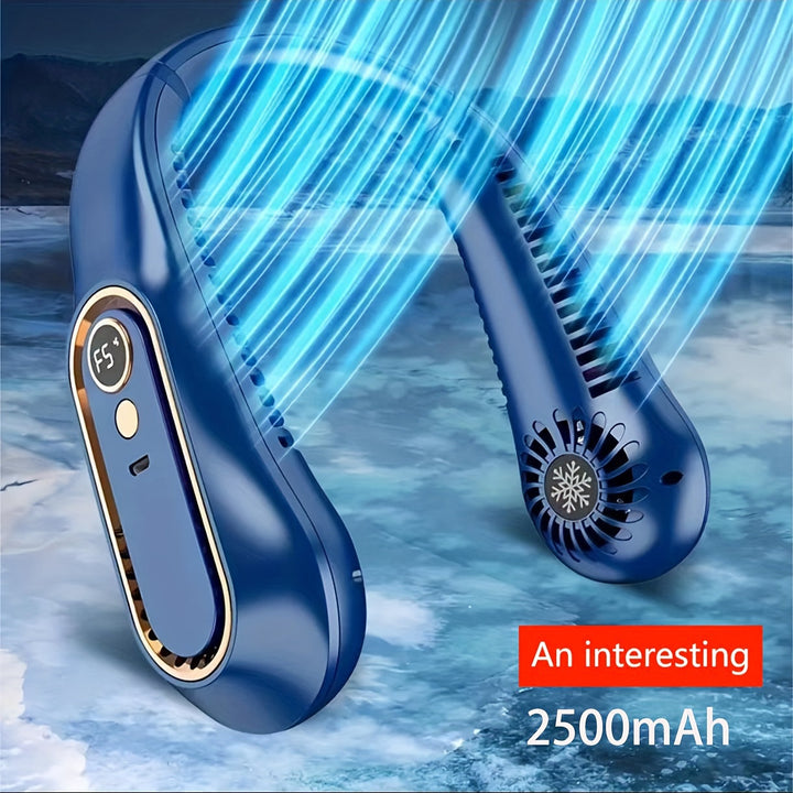 1pc Tragbarer USB-Kühler Ventilator mit 5 Geschwindigkeiten und digitaler Anzeige - Superstarke Technologie und bladeless Design für den Außenbereich | Karnz