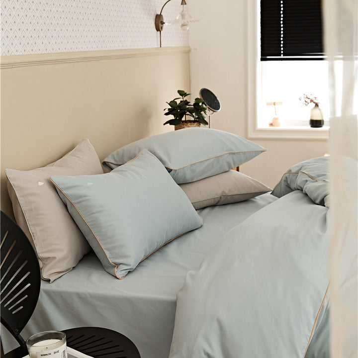 Premium Baumwoll-Bettwäsche-Set, angeraut, modern und schlicht
