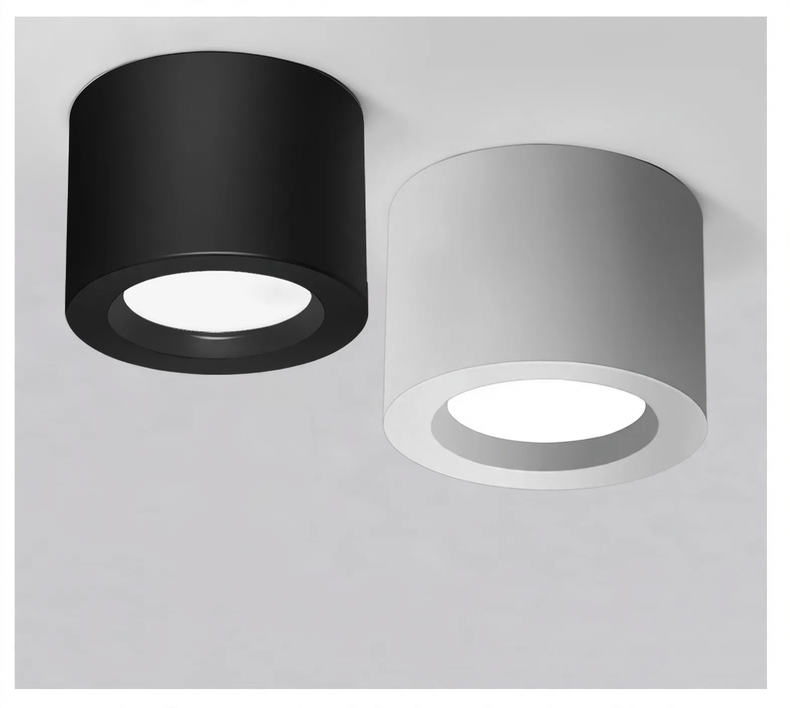 LED-Aufbauleuchte rund, Edelstahl