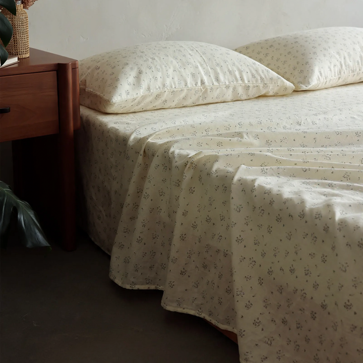 Baumwoll-Bettwäsche-Set mit Blumenmuster