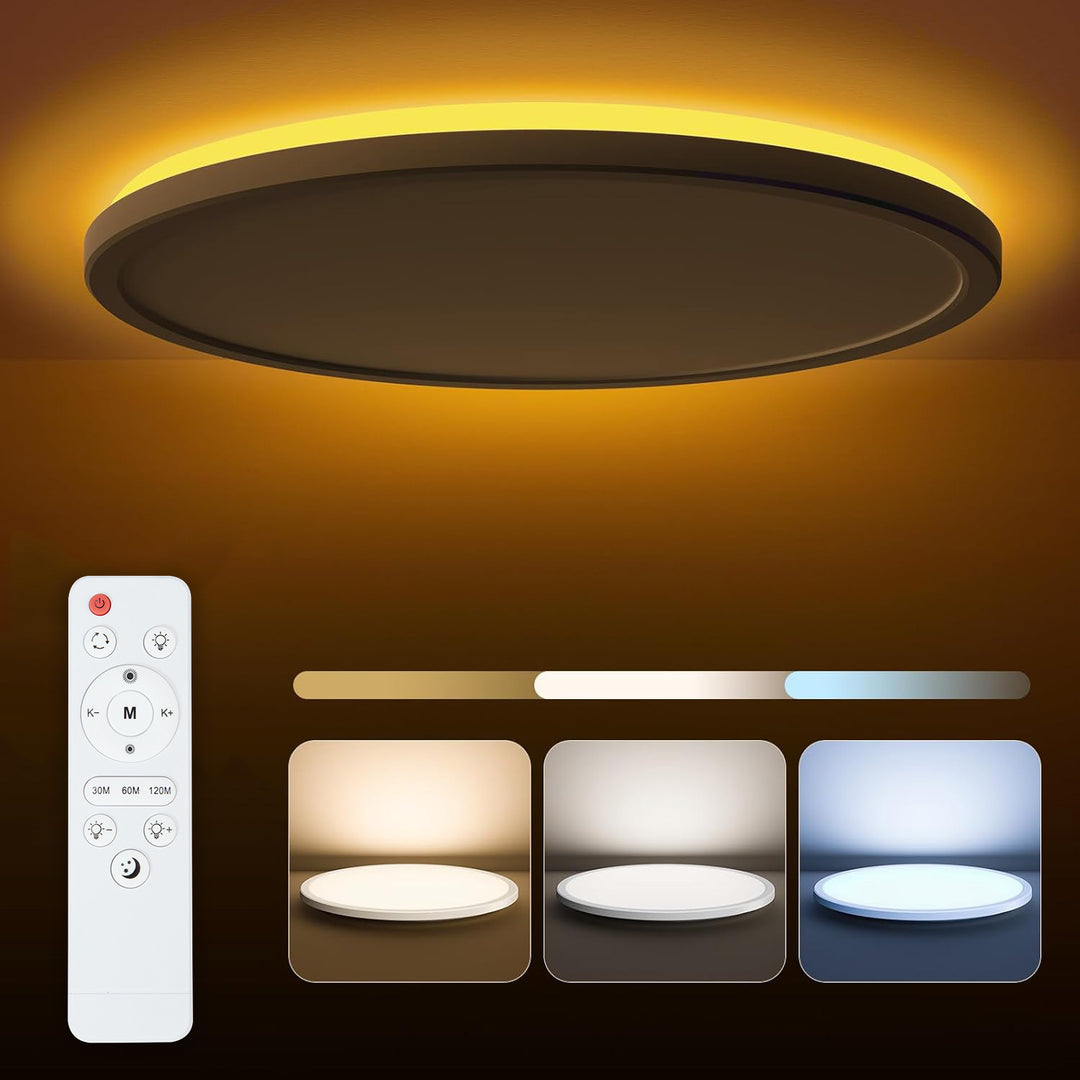 LED-Deckenleuchte mit Farbwechsel und Hintergrundlicht