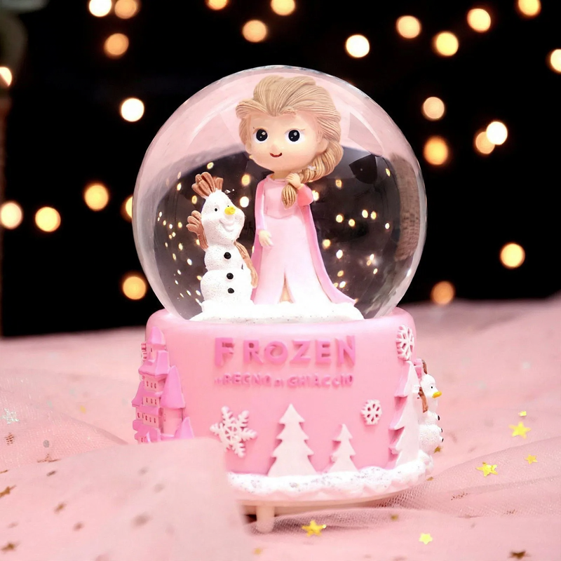 Weihnachtliche Spieluhr mit Schneekugel und Licht