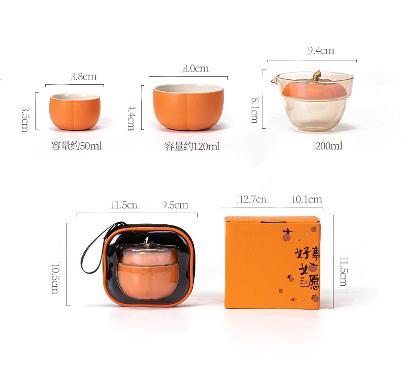 Mini-Kürbis-Keramikkannen-Set | Karnz