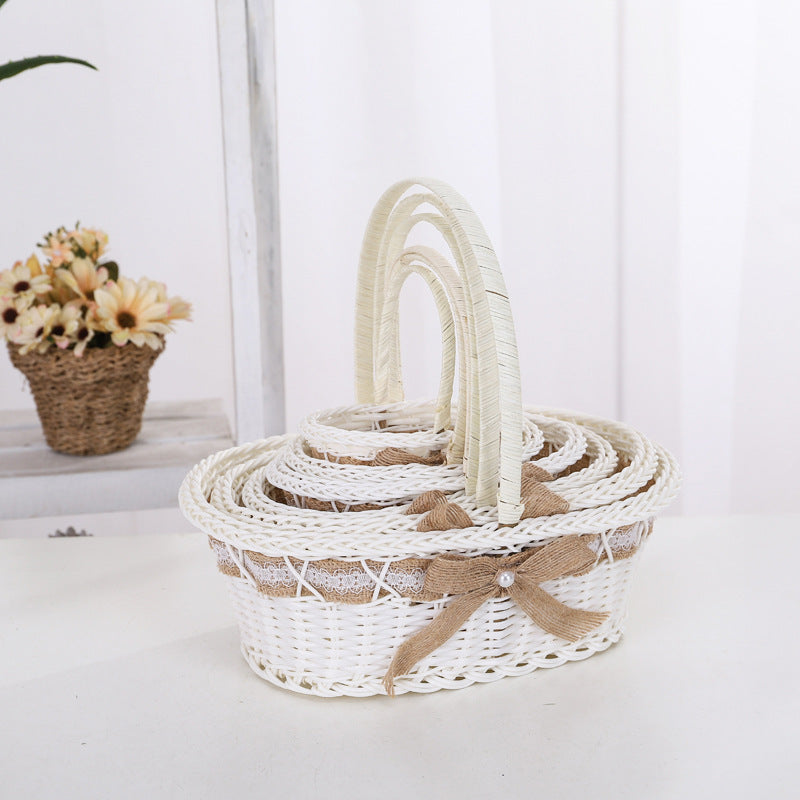 Dekoratives Floral Geflochtenes Korbset Karnz