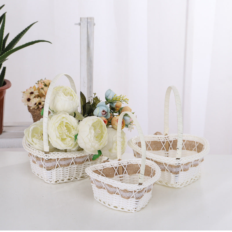Dekoratives Floral Geflochtenes Korbset Karnz