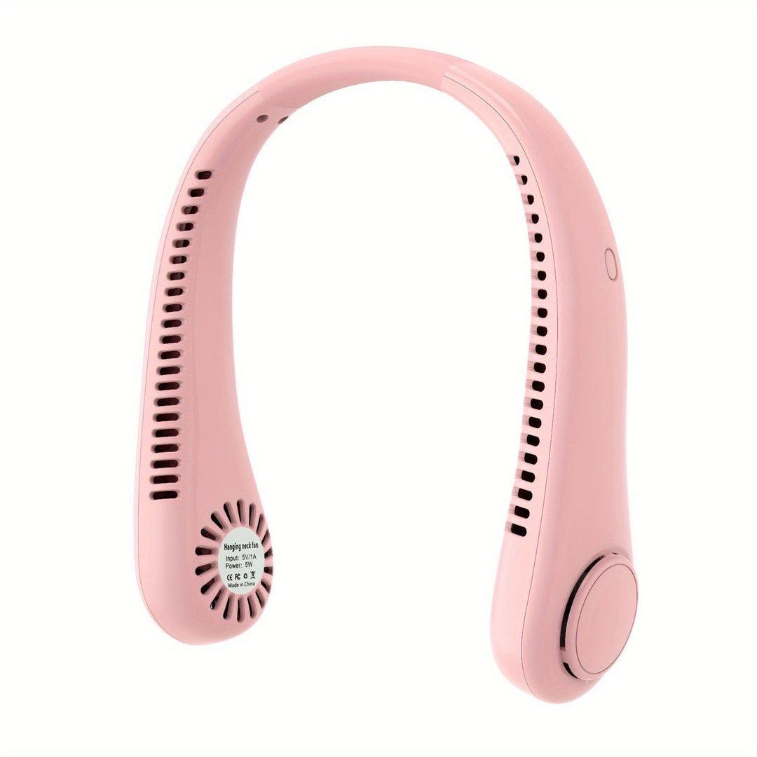 1pc Tragbarer Nackenventilator Elektrischer Drahtloser Ventilator Wiederaufladbarer USB Mini Ventilator Blattloser Persönlicher Ventilator Hängender Nacken Kühler Für Outdoor-Sportarten | Karnz