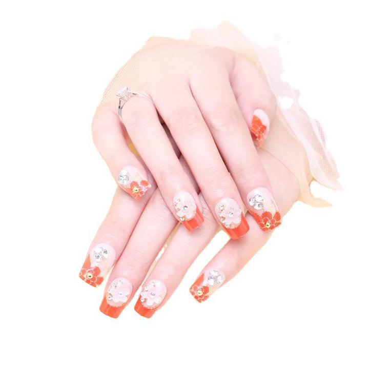 Florale Strass Press-On Nägel