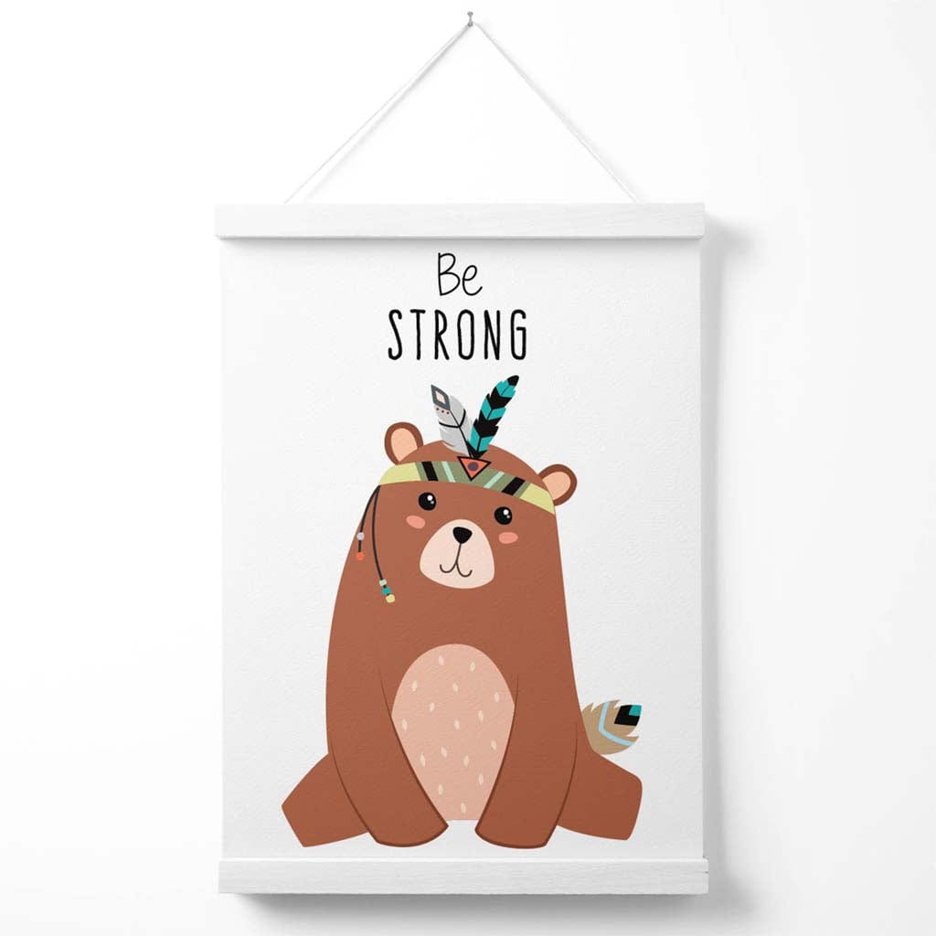 Sei Stark Bär Stammestier Zitat Poster mit Aufhänger