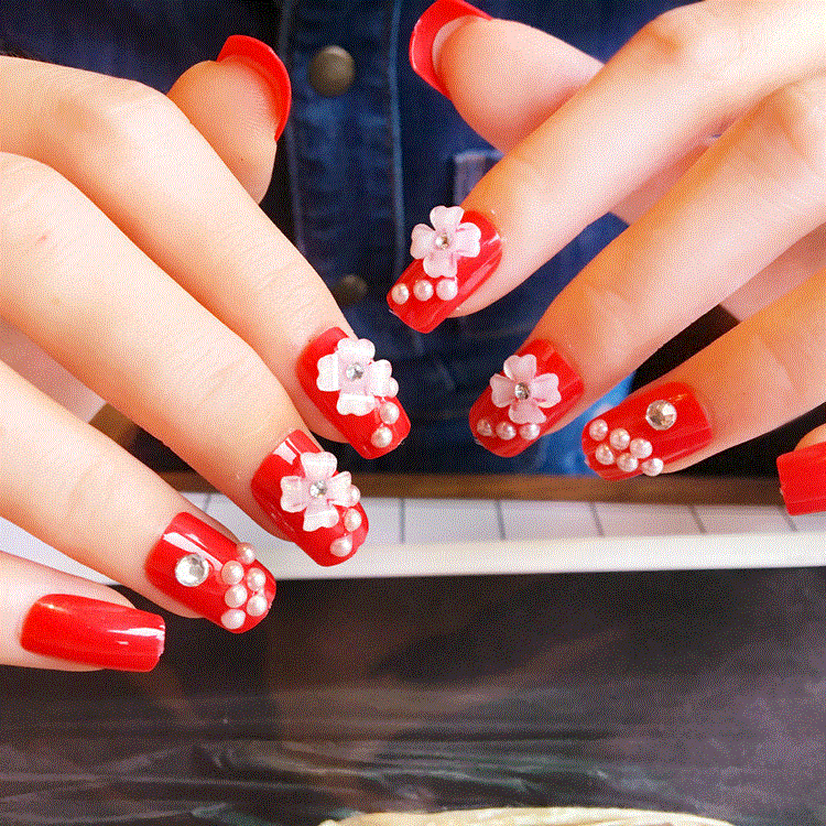 Blumenschmuck Press-On Nail Set