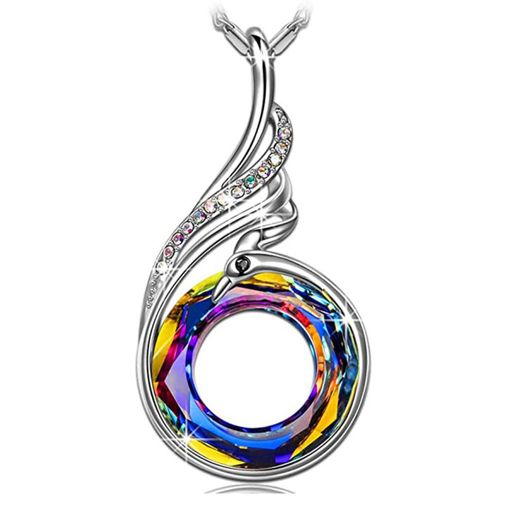 Spiral Swirl Kristall Anhänger Halskette Karnz