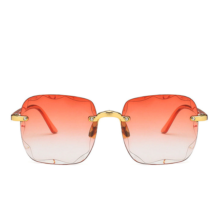 Damen trendige quadratische Sonnenbrille mit luxuriösem Metallrahmen Karnz
