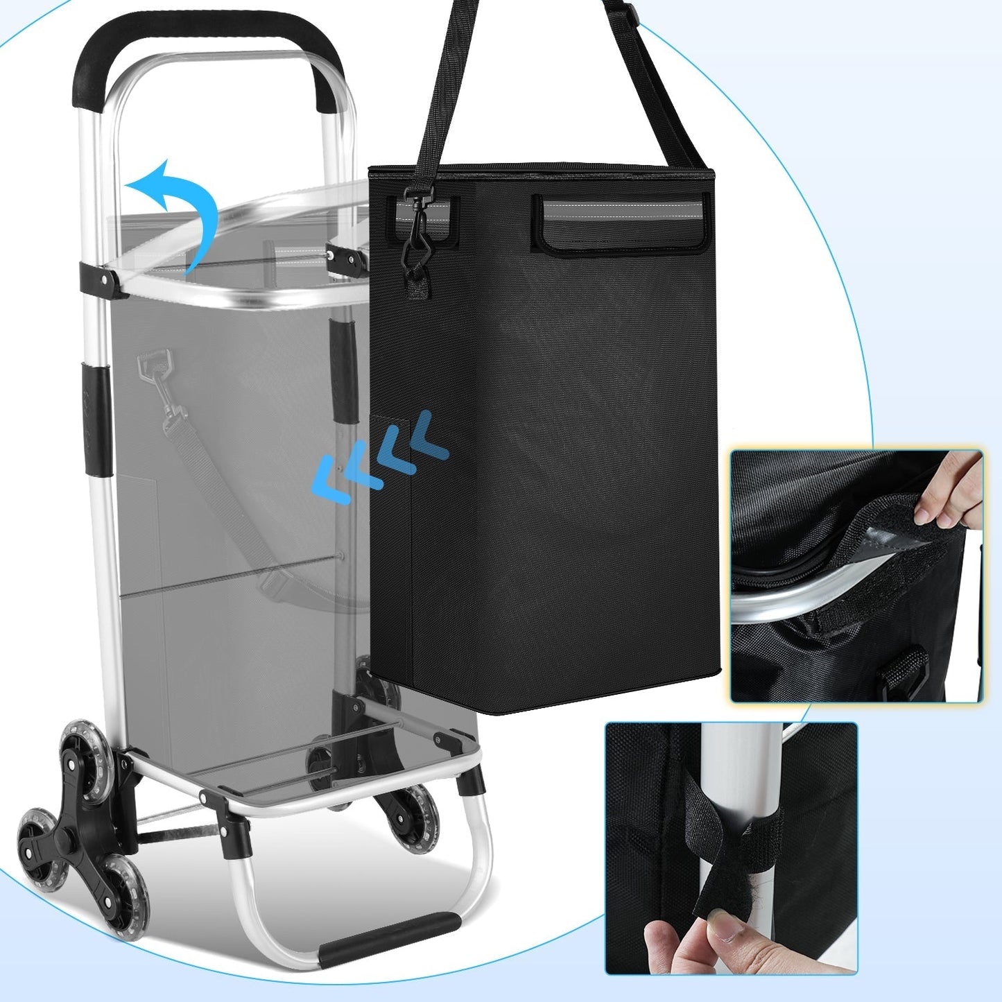 Einkaufstrolley Einkaufsroller Klappbar 40L | Karnz
