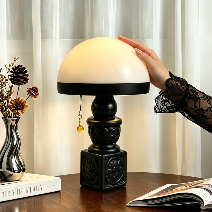 Vintage Pilzlampe mit Reliefmuster