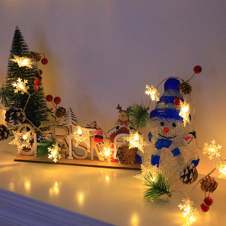 LED-Weihnachts-Lichterkette mit Naturmotiven