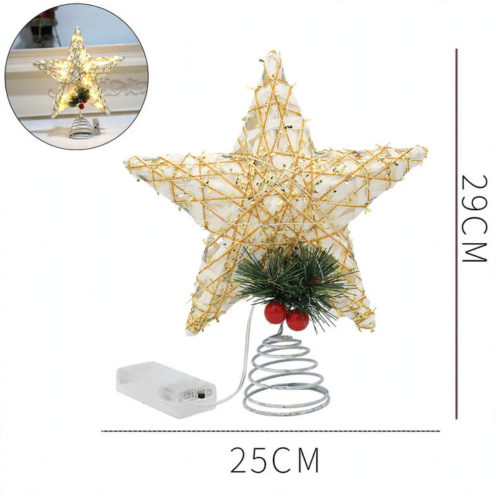 Beleuchteter Weihnachtsbaum-Stern aus Eisen