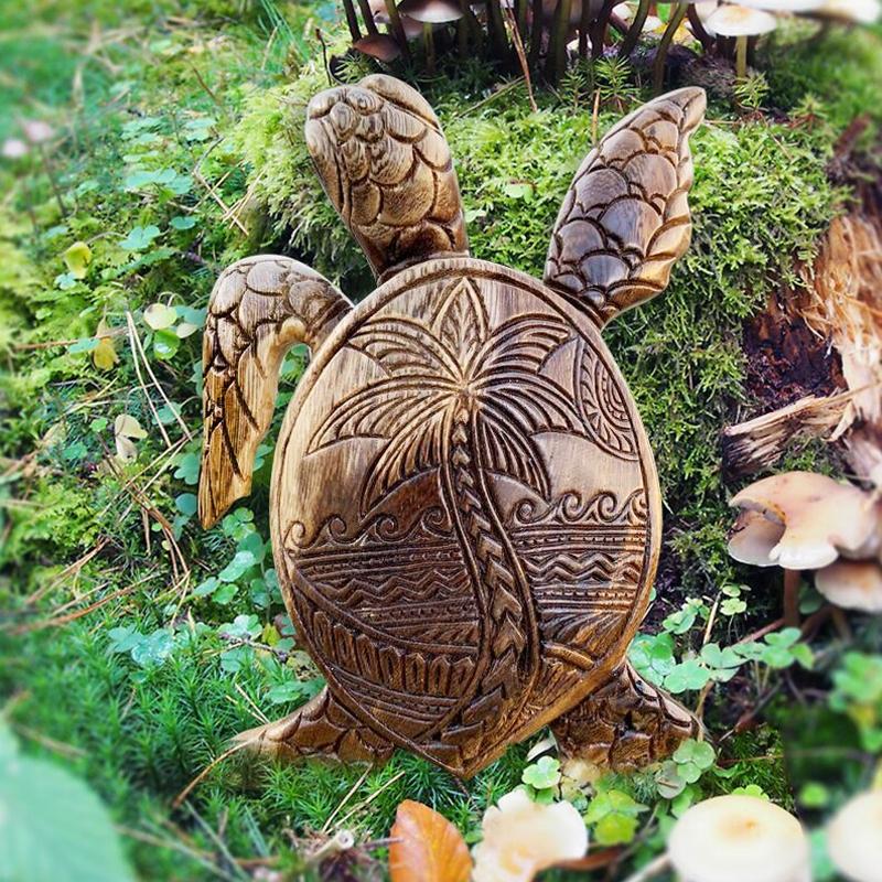 Holzskulptur Hawaii-Schildkröte | Karnz