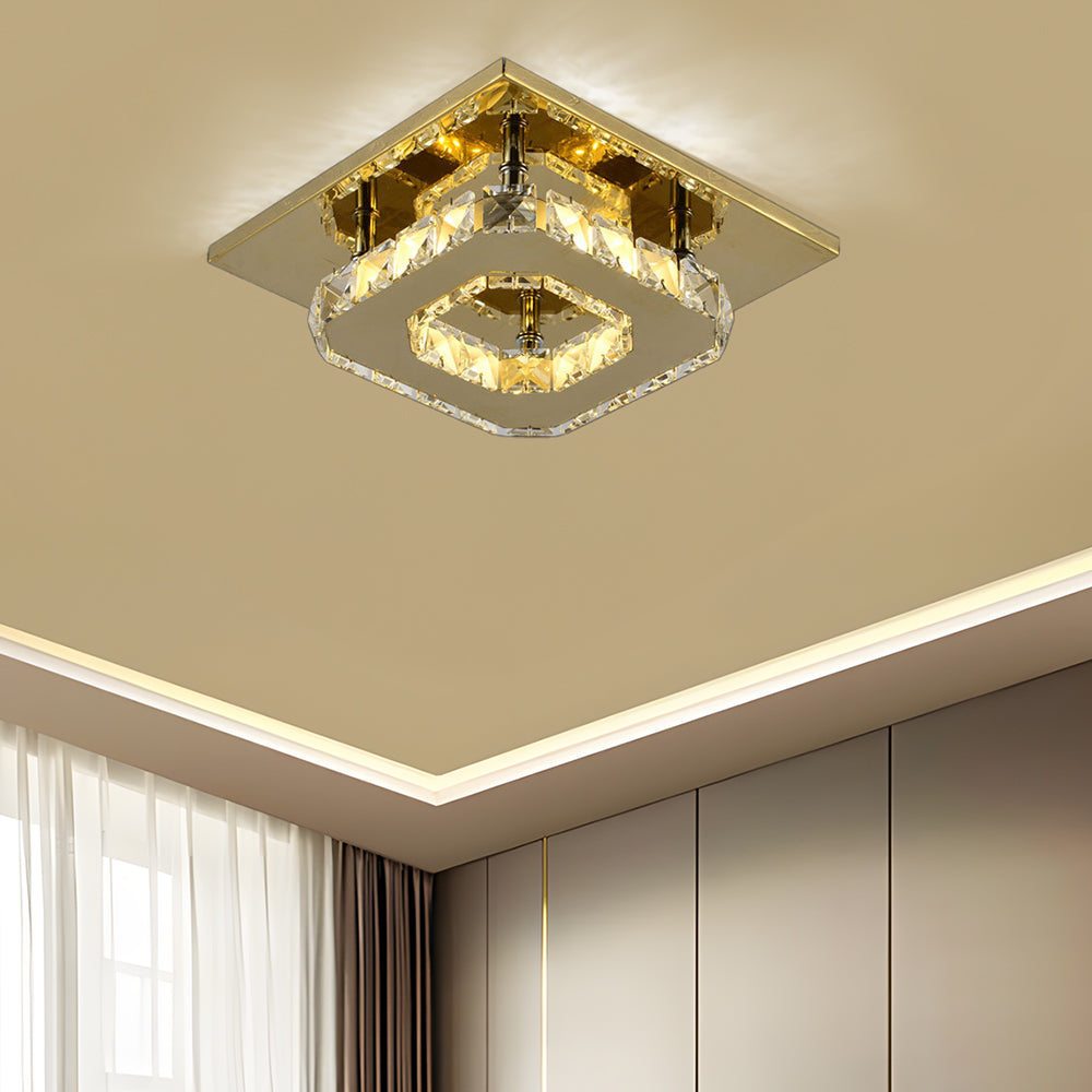 Moderne LED-Deckenleuchte mit Kristalloptik