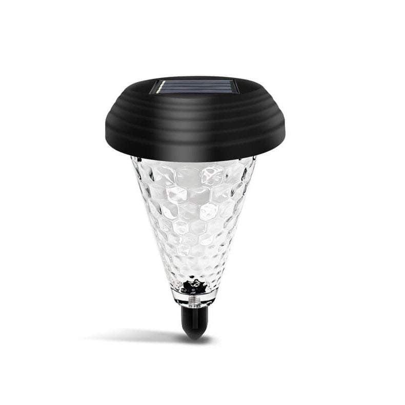 Moderne Solar Glas Kegel LED Außen Garten Bodeneinbau Landschaftslicht | Karnz