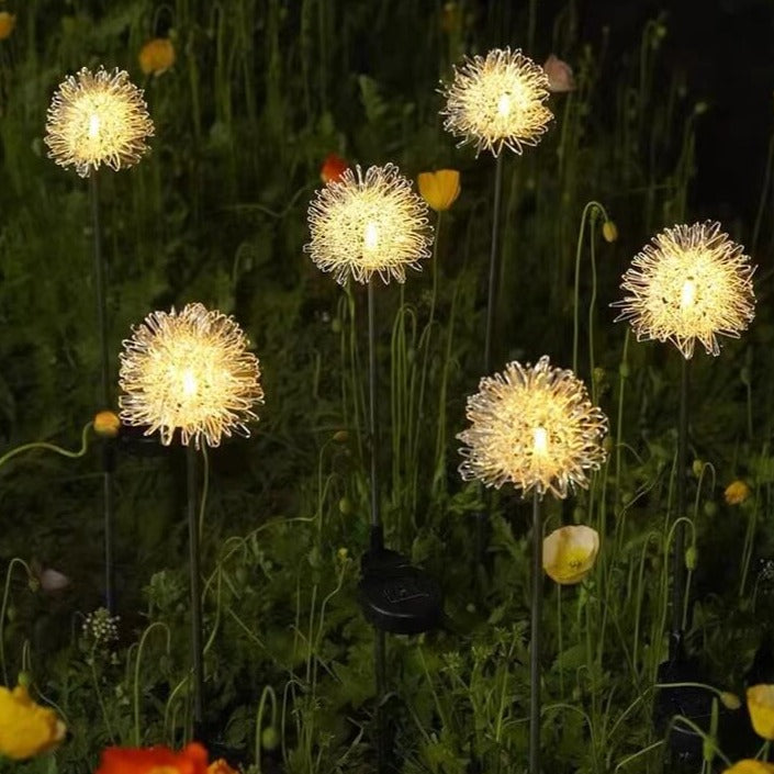 Solar Löwenzahn Aluminiumdraht Globe Licht LED Außen wasserdicht leuchtend Garten Einfügung Boden Landschaft Licht | Karnz