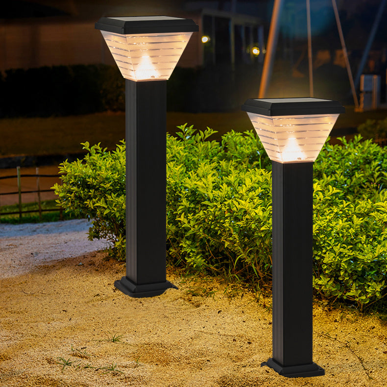 Moderner Minimalistischer Quadratischer Zylinder Solar Wasserdichter ABS PC LED Außenleuchte Für Garten | Karnz
