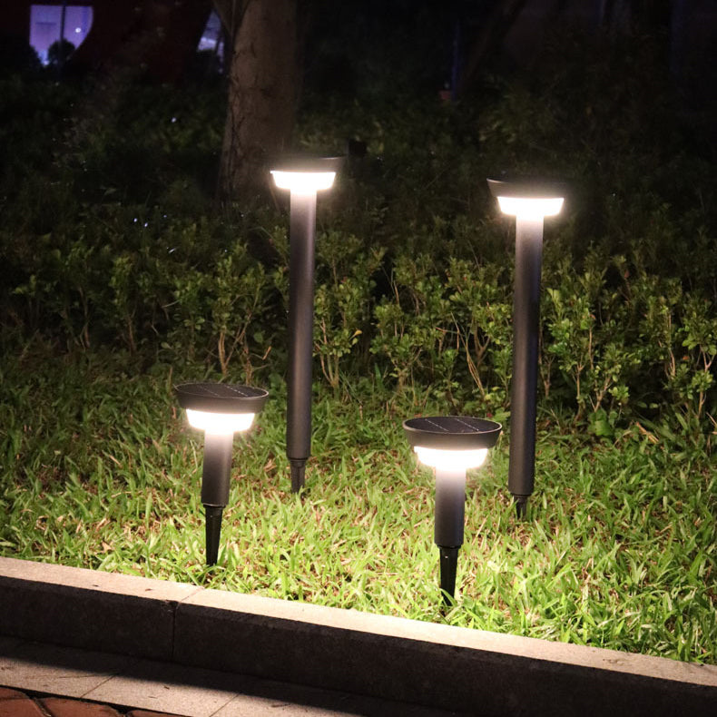 Moderne Einfachheit Wasserdichte Solar Ronde Aluminium Acryl Außenlichter Für Garten | Karnz