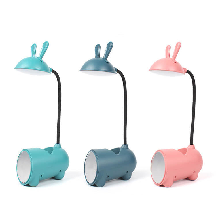 LumoBun Tischleuchte – Niedliche LED-Schreibtischlampe mit Stifthalter und USB-Anschluss