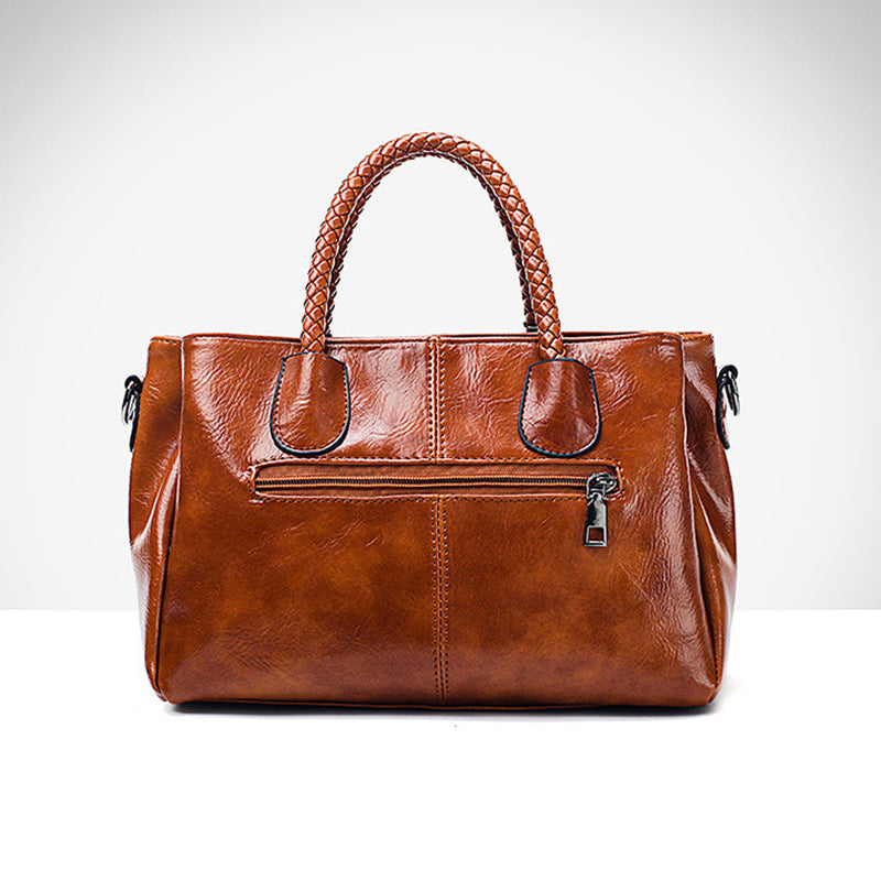Neue Handtaschen aus Ölwachsleder Boston, große Tragetasche aus weichem Leder | Karnz