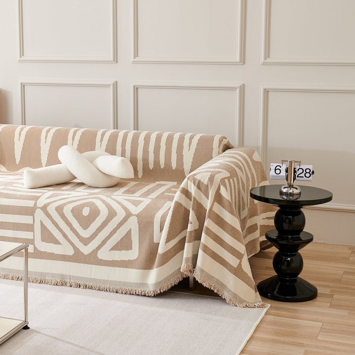 Geometrischer Boho-Stil Sofaüberzug - Modern, Stilvoll & Strapazierfähig Sofa Schutz | Karnz
