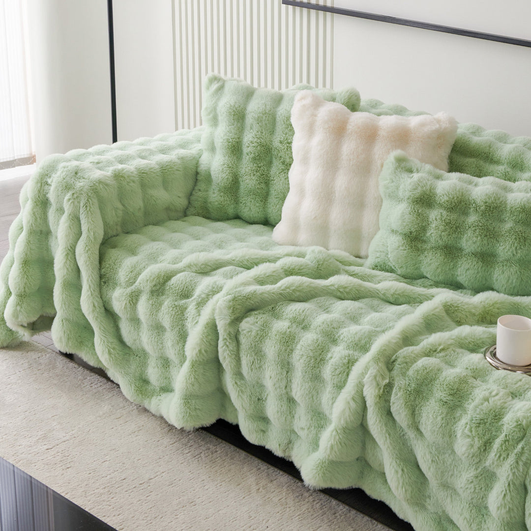 Luxe Ripple Faux Fur Sofa Cover - Modern, Stylisch & Langlebig Sofa Schutz | Karnz