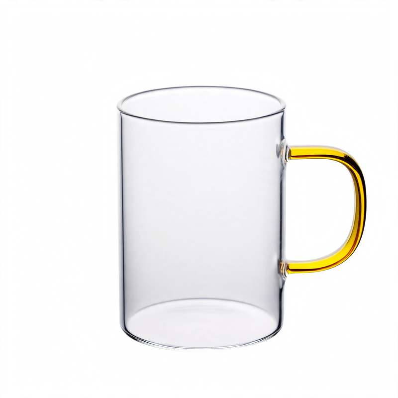 Borosilikat-Glas-Becher mit Holzgriff, 360 ml