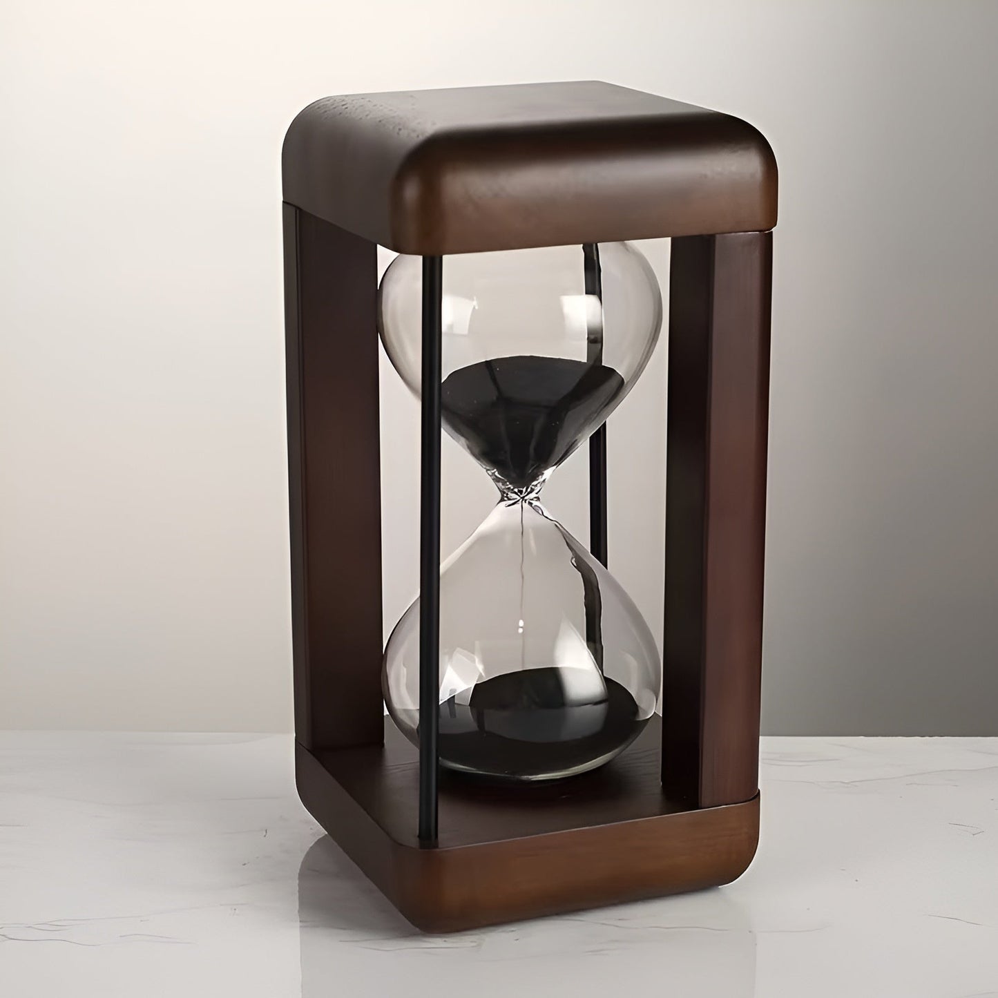 Sanduhr aus Holz, 30 Minuten – Massivholzrahmen & dekorativ | Ideal für Büro und Zuhause