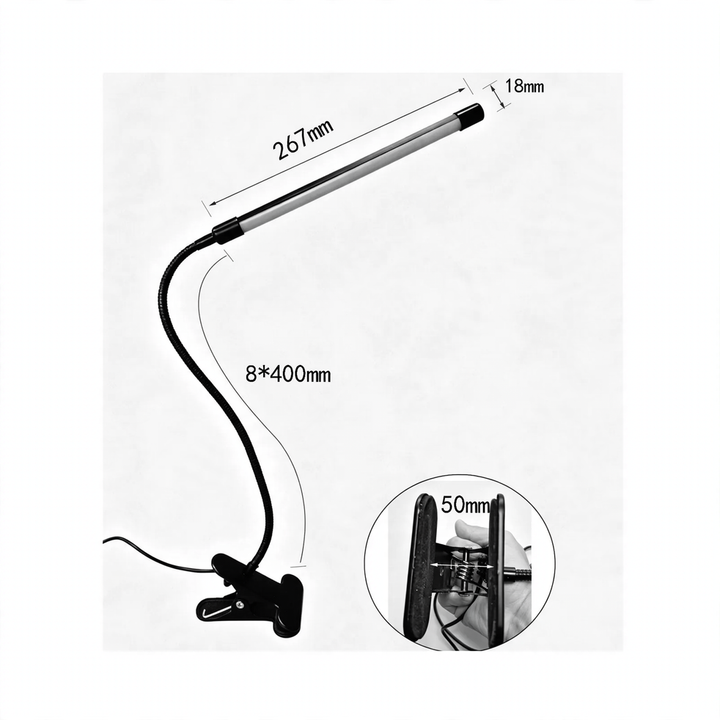 Augenschonende LED-Klemmleuchte, 350 g