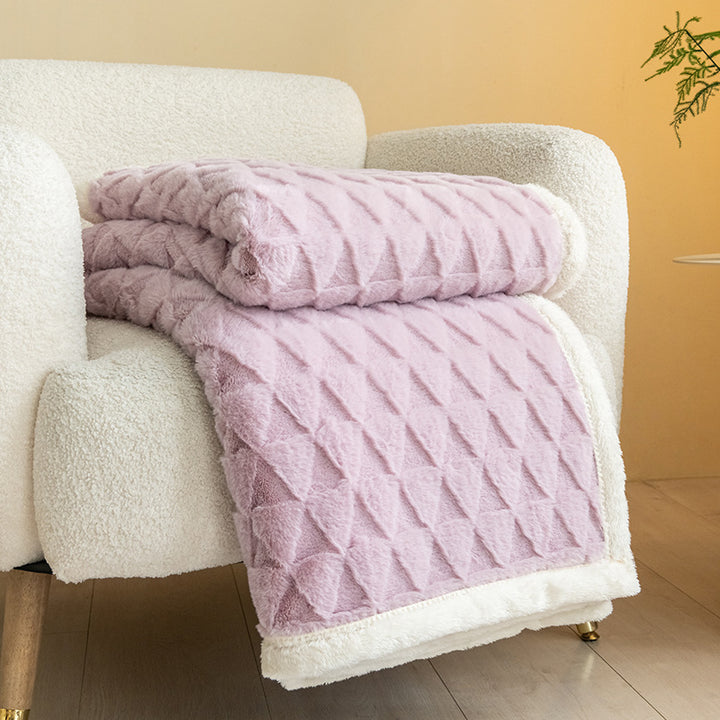Weiche Korallenfleece-Decke, doppellagig, für Sofa und Zuhause