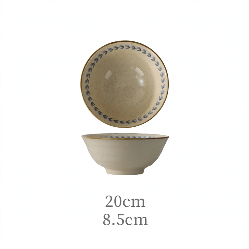 Keramik-Geschirrset, Blumenmuster, Vintage-Stil