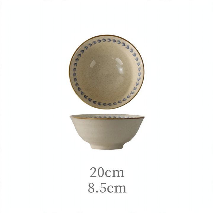Keramik-Geschirrset, Blumenmuster, Vintage-Stil