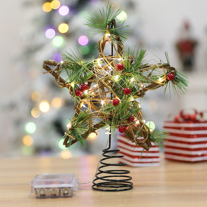 Weihnachtsbaum-Spitzenstern aus Rattan