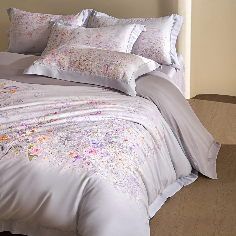 Baumwoll-Bettwäsche-Set mit Blumenmuster