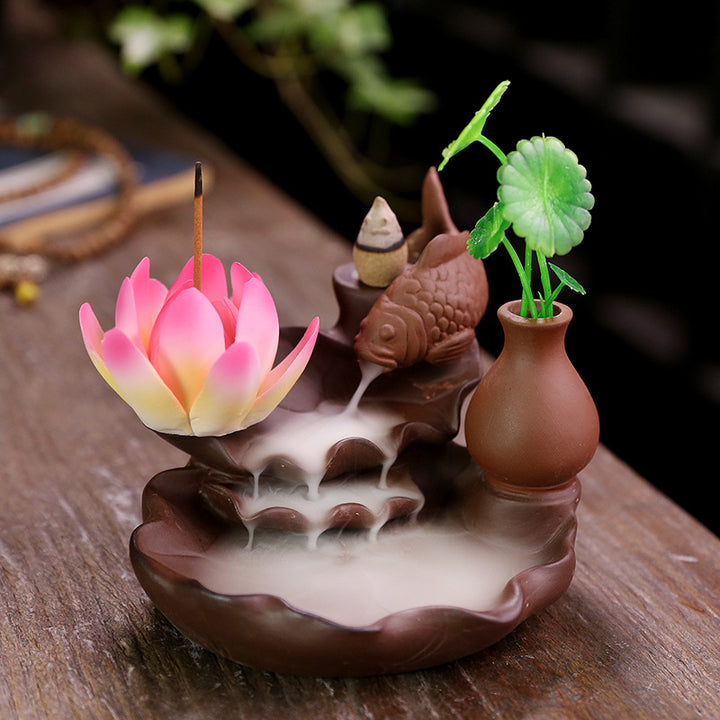 Lotus-inspirierten Aromatischen Wasserfall Räuchergefäß