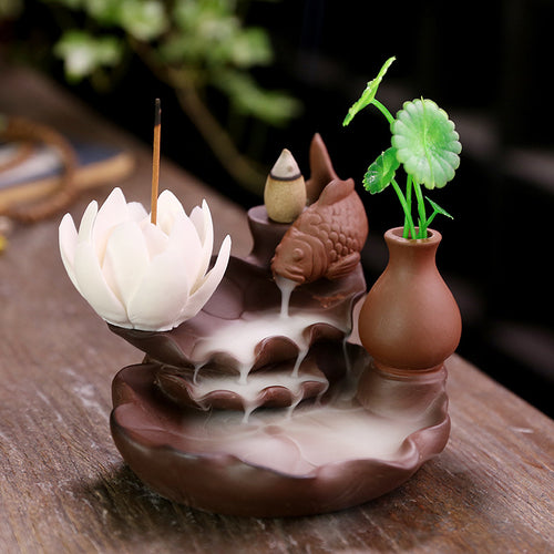 Lotus-inspirierten Aromatischen Wasserfall Räuchergefäß