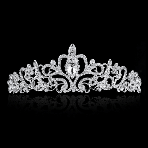 Kristall-Tiara-Krone mit Strasskamm