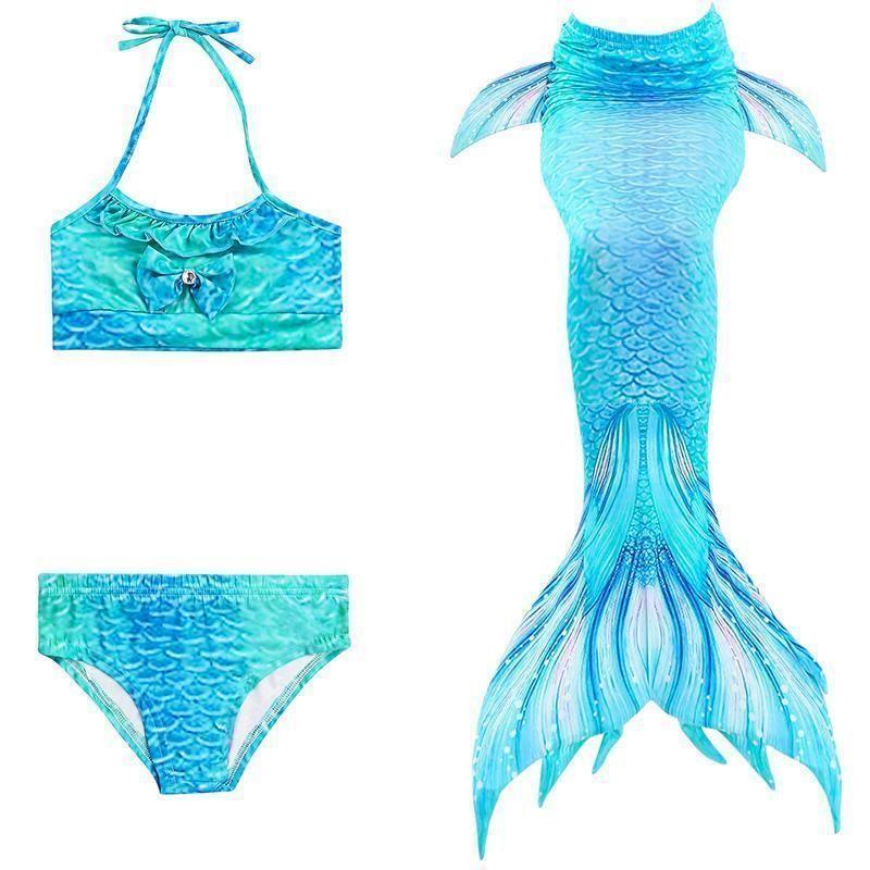 Meerjungfrauenschwanz-Badeanzug-Bikini-Set für Mädchen