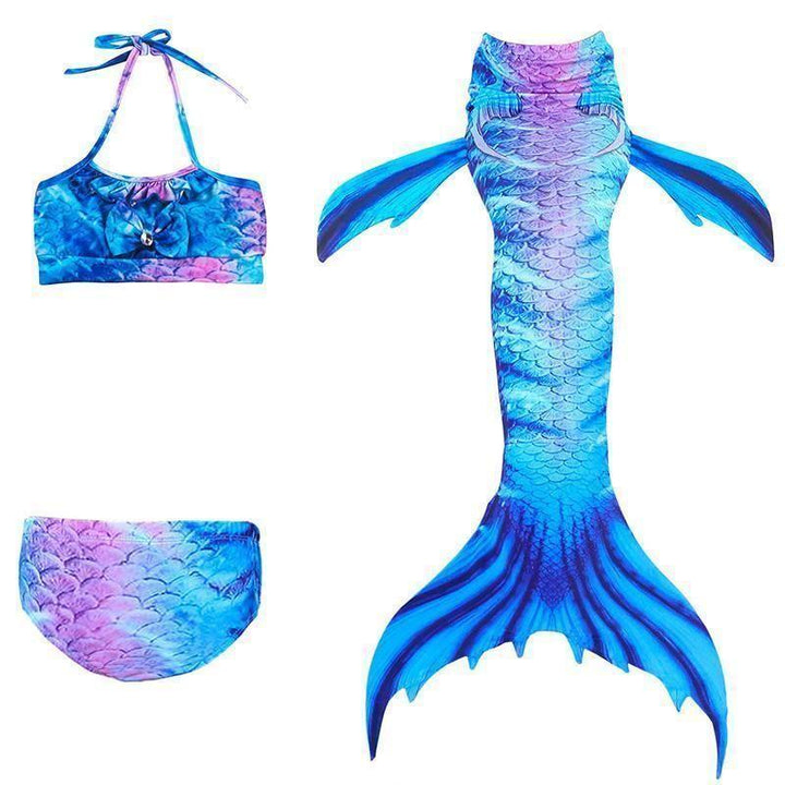 Meerjungfrauenschwanz-Badeanzug-Bikini-Set für Mädchen
